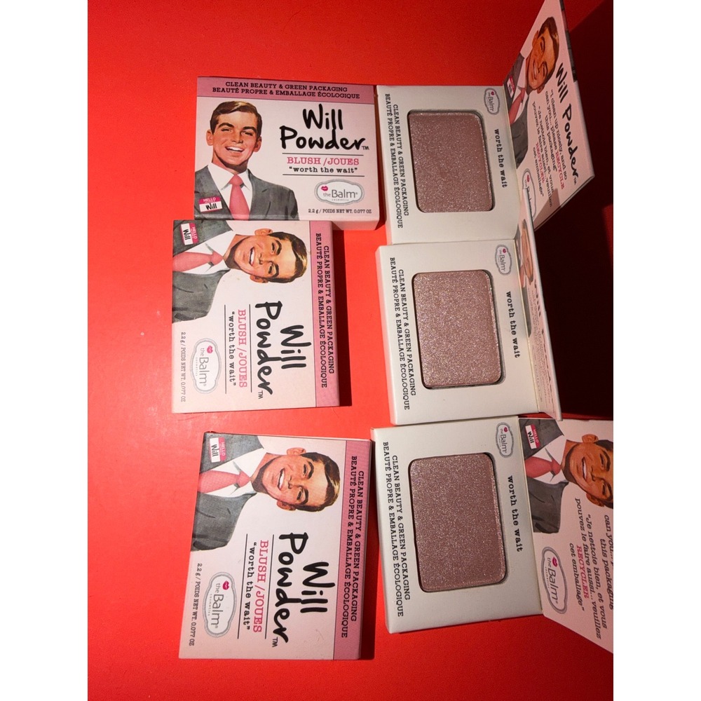 theBalm Will Powder Blush Worth the Wait Shimmer Clean Beauty 3 Pack Face